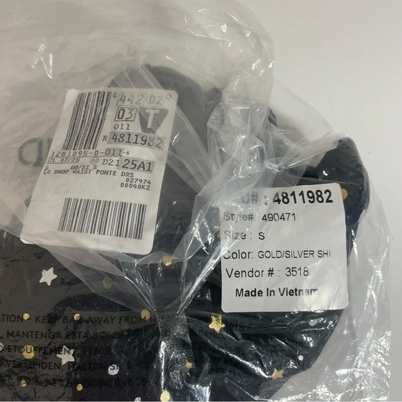 Lands’ End Little Girls Black Sleeveless Gold & Silver Dress Size S(4) - Picture 7 of 9